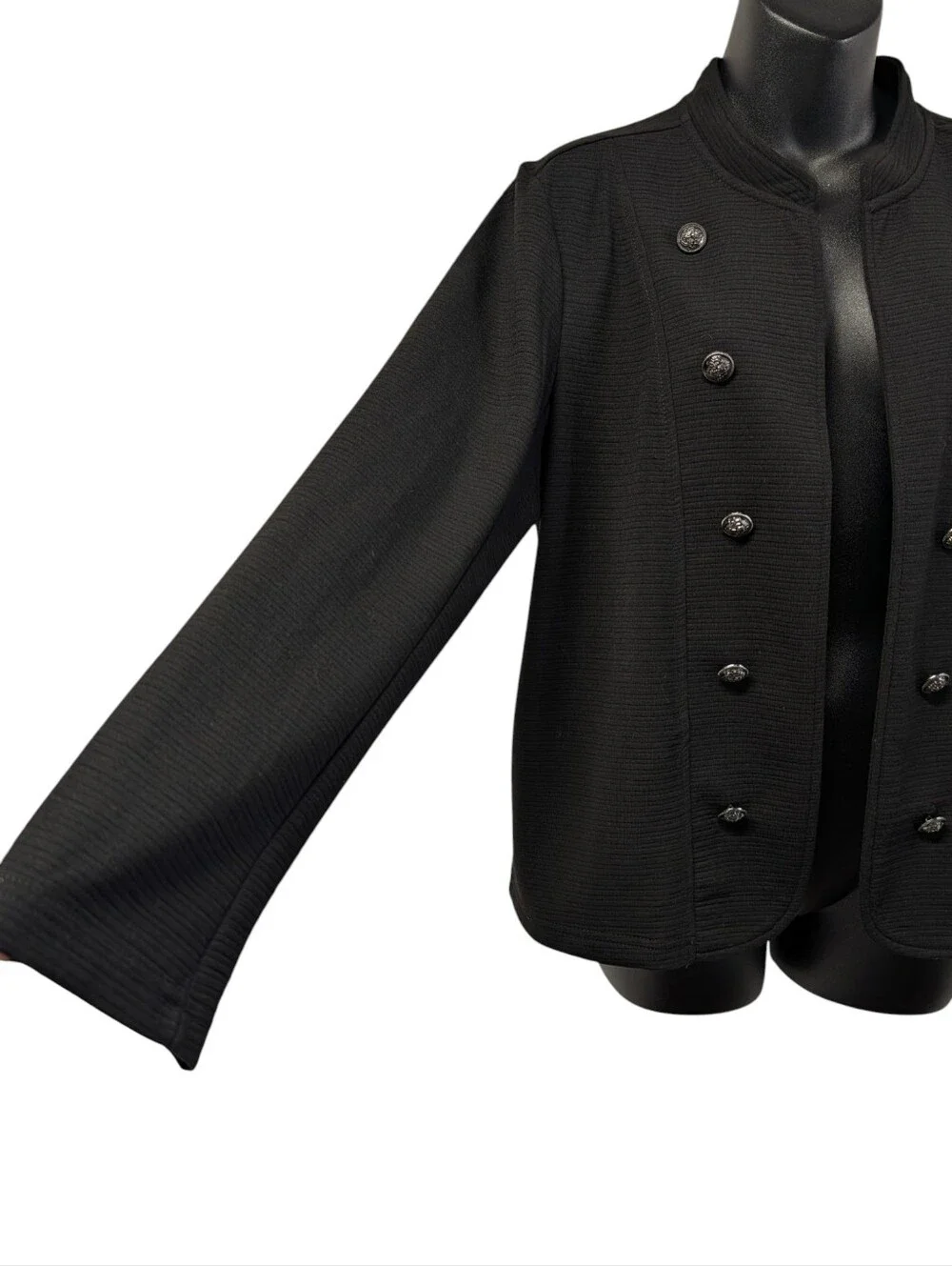 Maurices Size L Black Military Double Breasted Blazer Jacket NWT Open Front - Picture 4 of 8